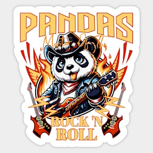 Pandas Master of the Rock N Roll Sticker